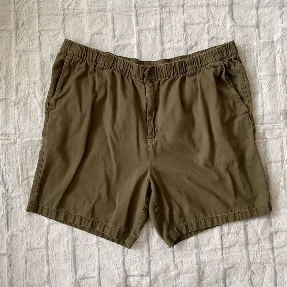 Kingsize men XL Big chino shorts w/elastic and drawstring waist olive green